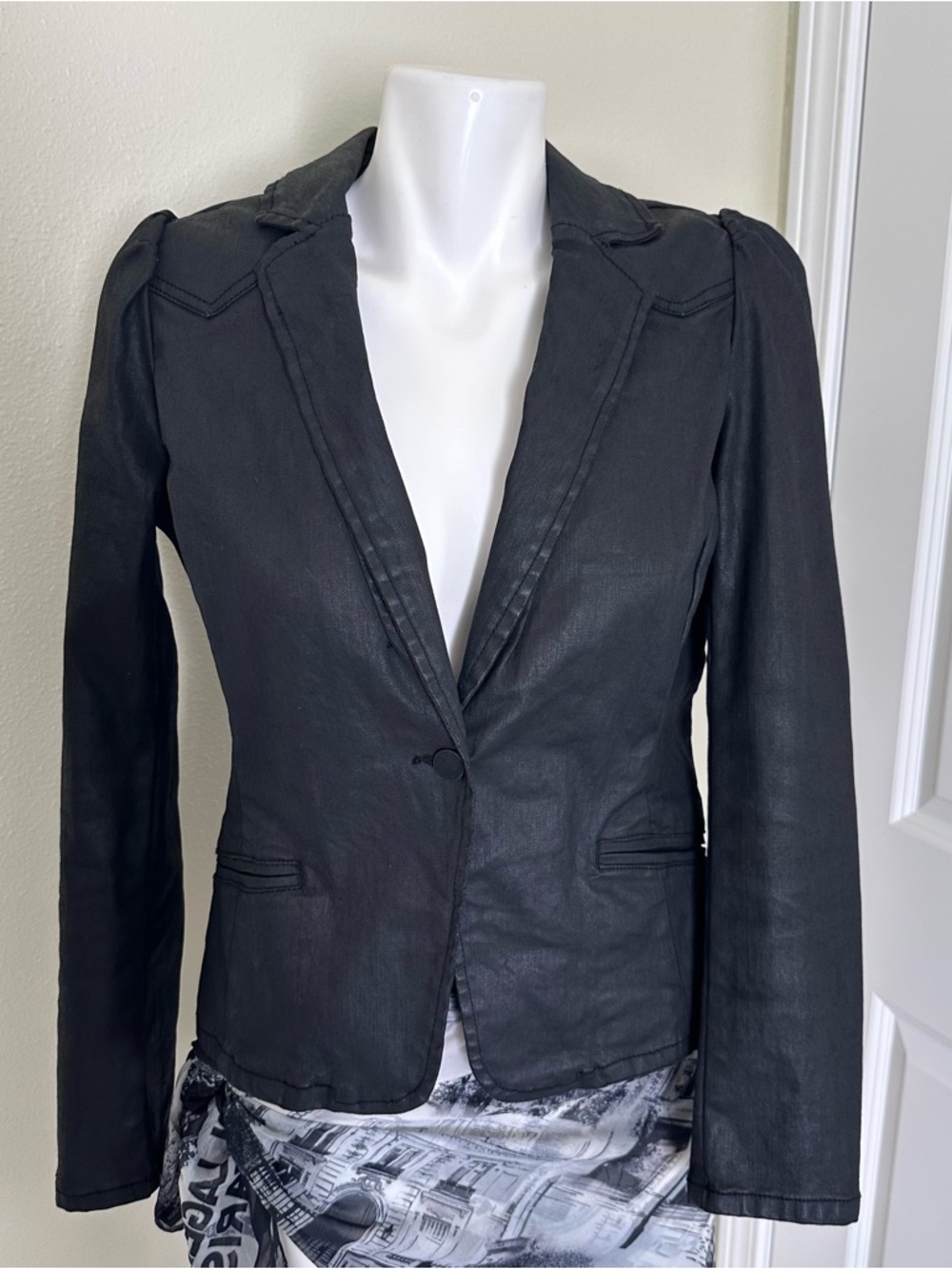 INC International Concepts Black Single-Button Tailored Blazer
